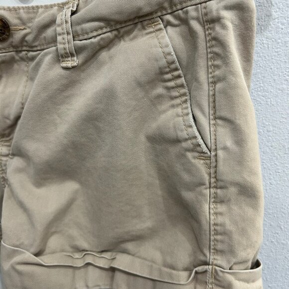 Old Navy Womens Cuffed Hem Cotton Mini Shorts Khaki Size 6 Classic Summer Preppy - Picture 4 of 10